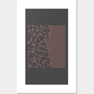 Abstract Outline Grid Coral Posters and Art